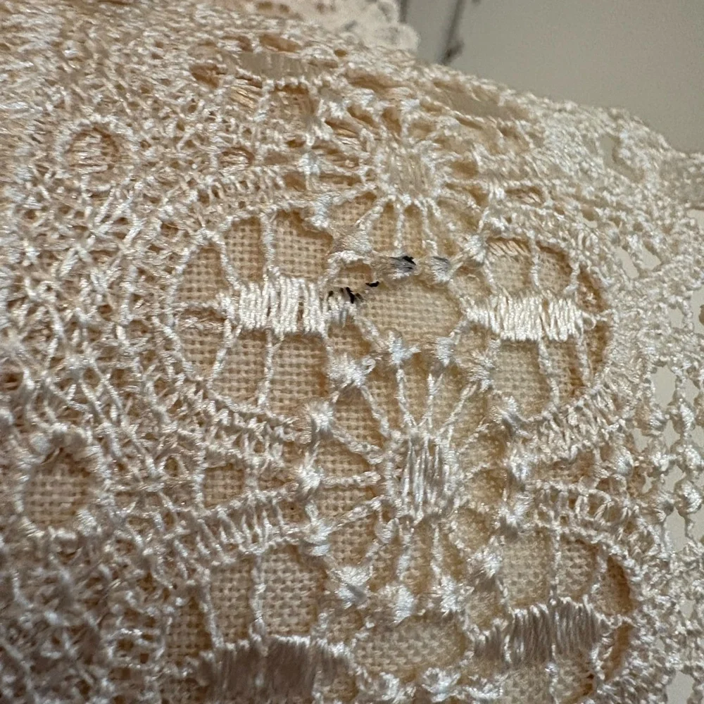 Vintage Toilet Paper Roll Holder Hand made 2 Roll Italian Lace Crochet